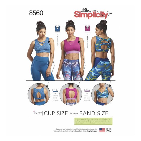 Simplicity Sports Bras Sewing Pattern 8560