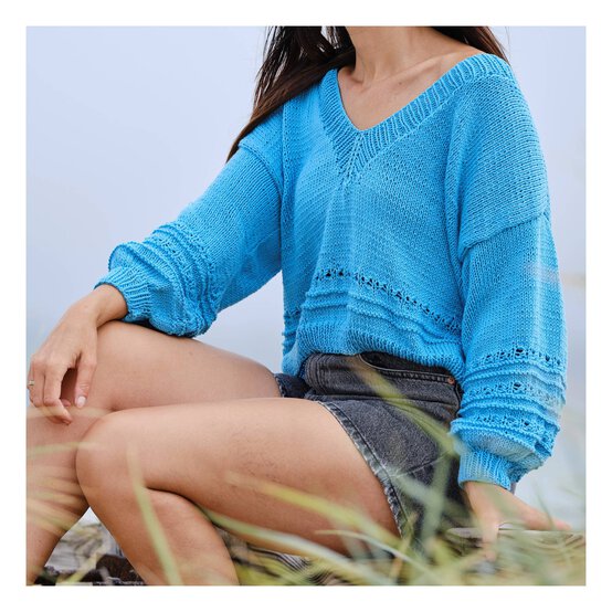 Knitcraft Home Cotton V Neck Jumper Digital Pattern 0113