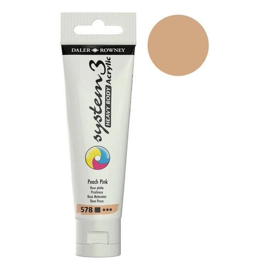 Daler-Rowney System3 Peach Pink Heavy Body Acrylic 59ml