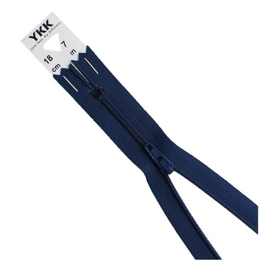 YKK Navy Blue Dress and Skirt Zip 18cm