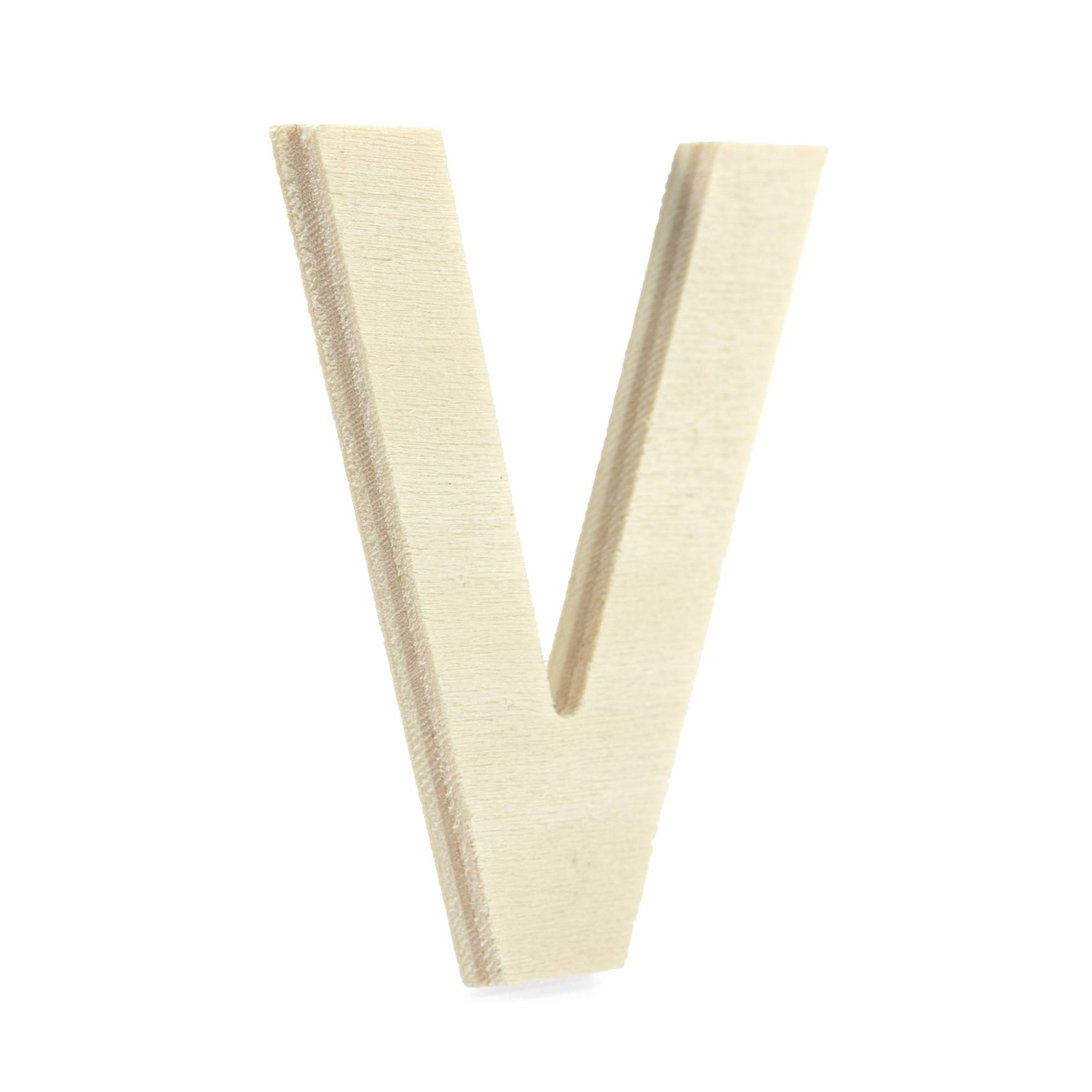 Small Wooden Letter V 6.5cm
