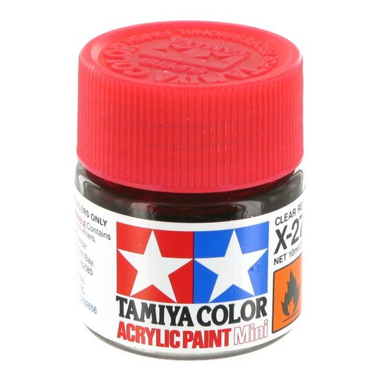 Tamiya Colour Acrylic Paint X-27 Clear Red 10ml