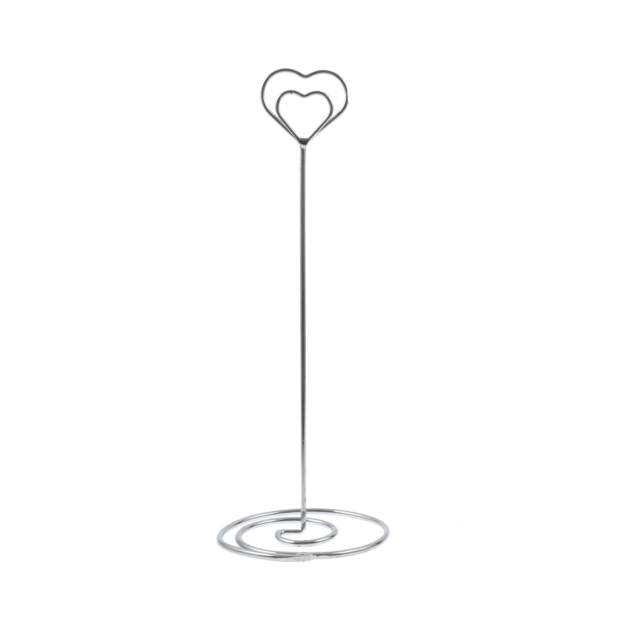 Silver Heart Table Number Stand