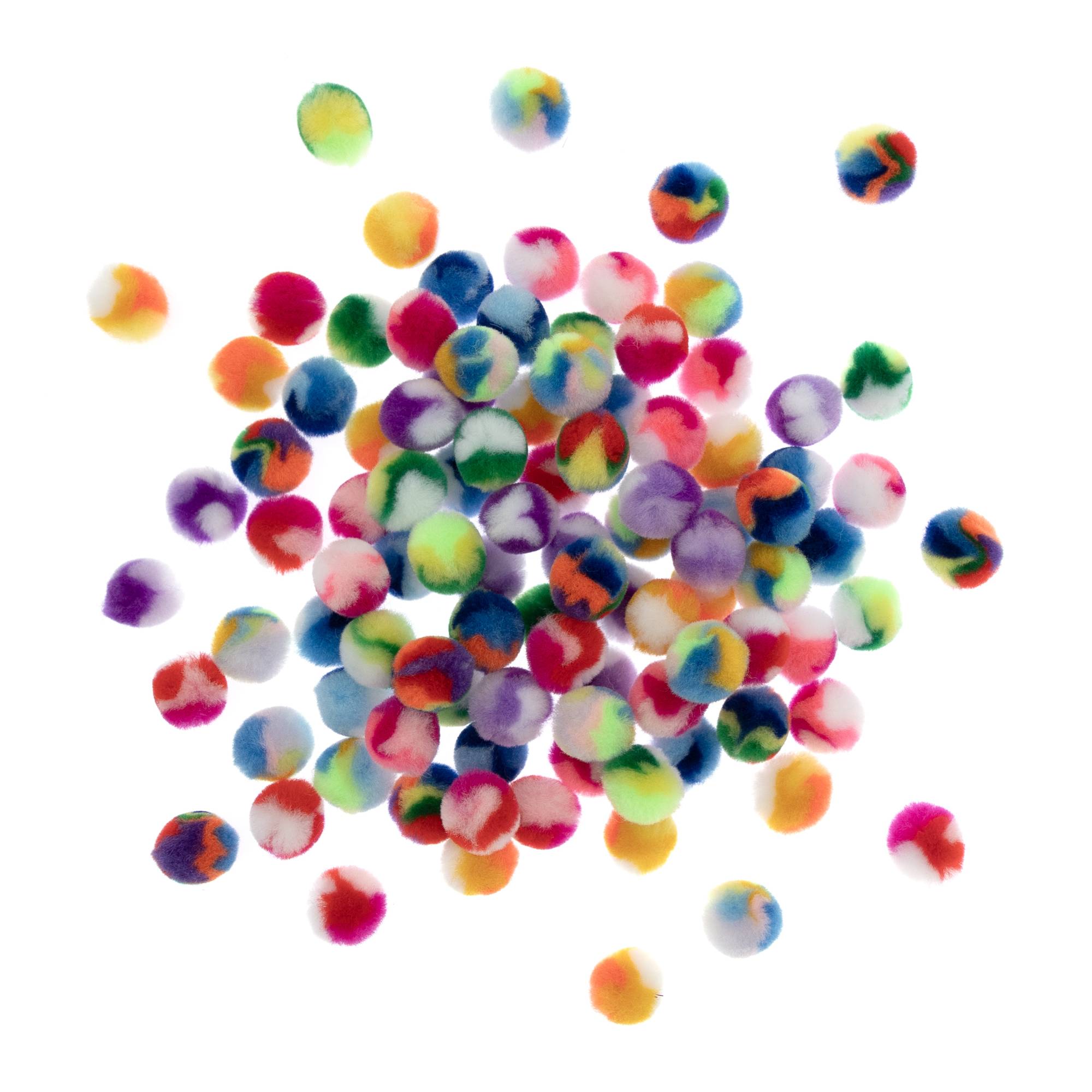Rainbow Pom Poms 2cm 100 Pack
