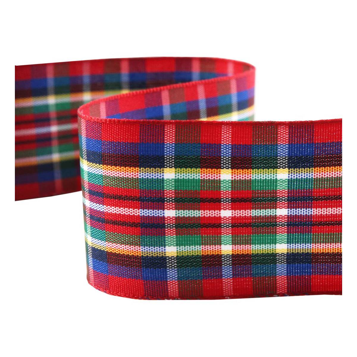 Red Tartan Ribbon 36mm x 5m