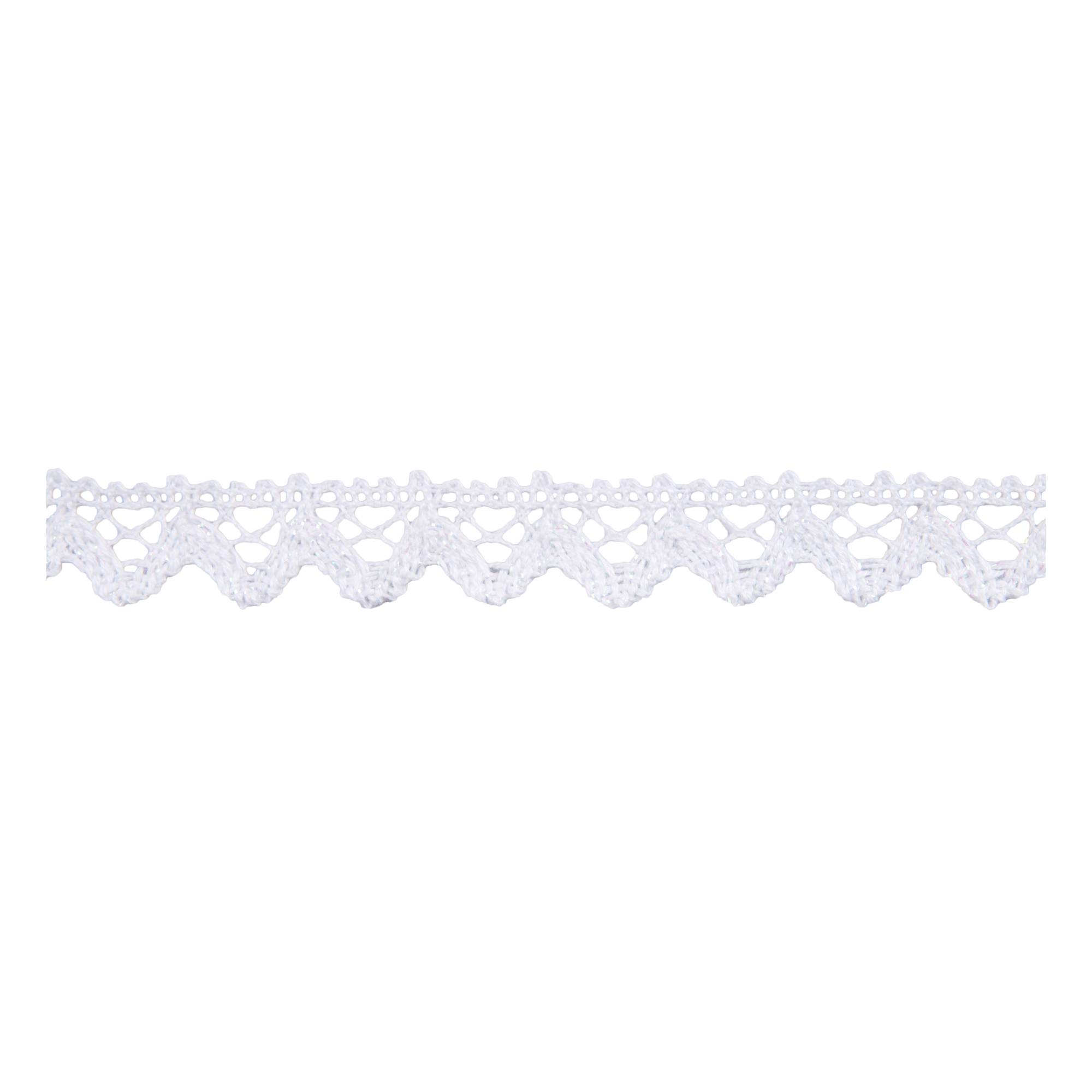White Iridescent 16mm Metallic Lace Trim by the Metre