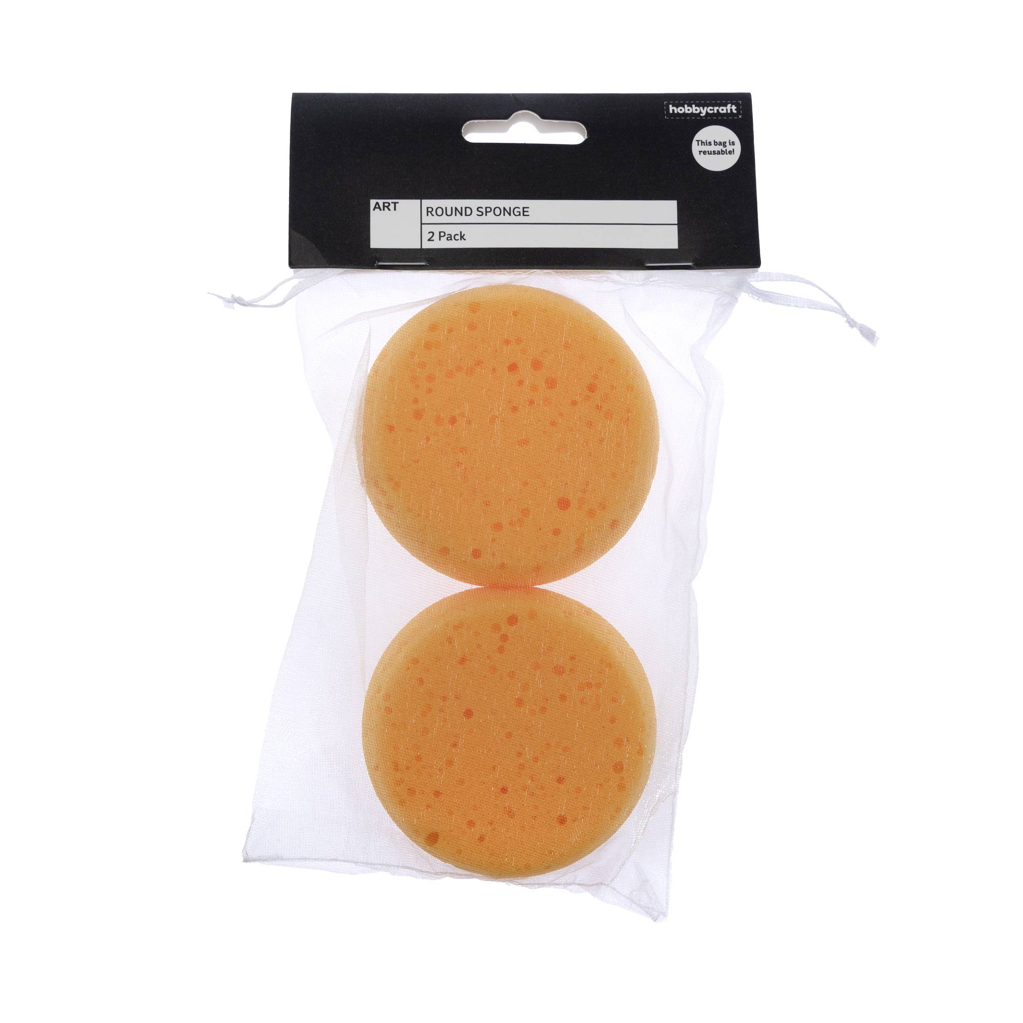 Small Synthetic Round Sponge 2 Pack