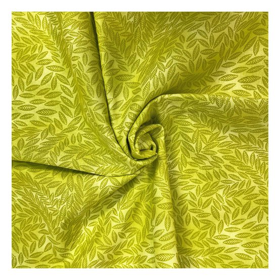 Lime Cotton Textured Leaf Blender Fabric?by the Metre