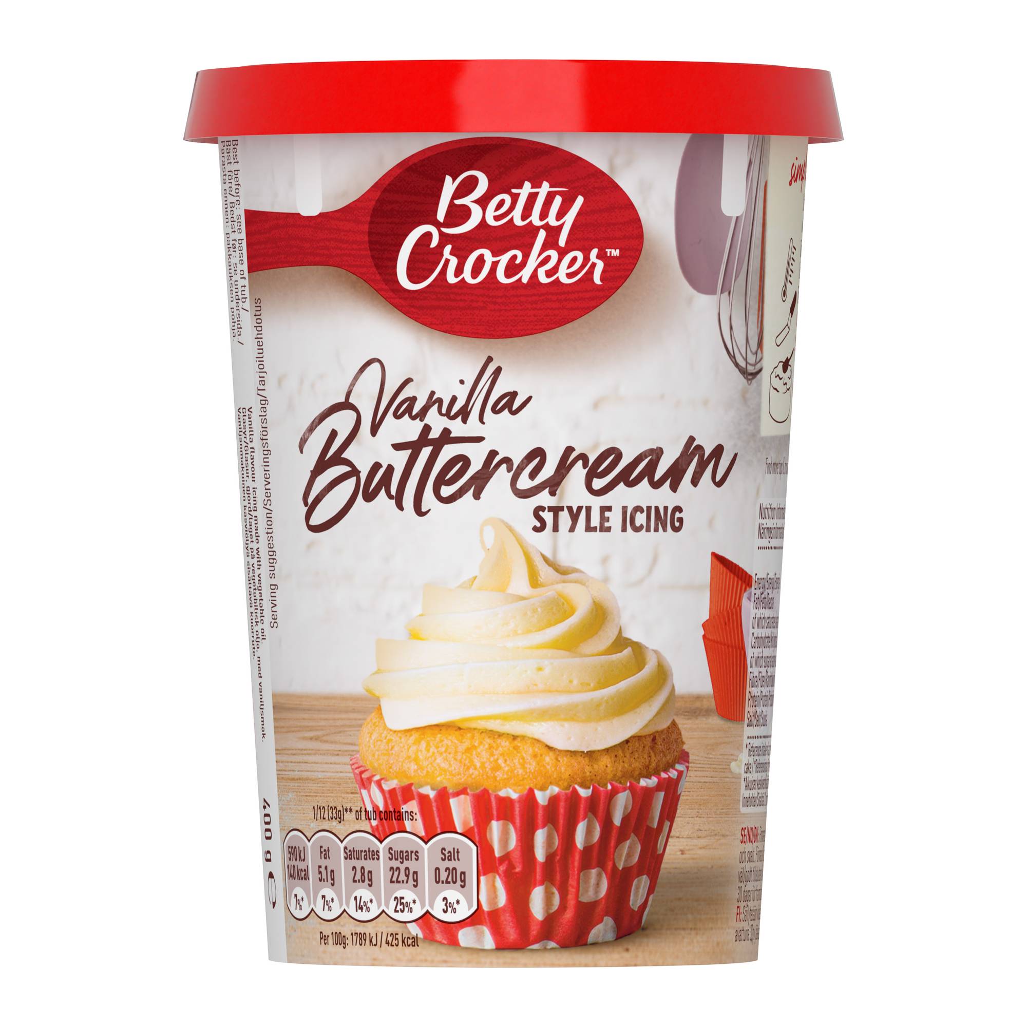 Betty Crocker Velvety Vanilla Buttercream Style Icing 400g