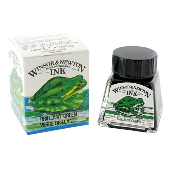 Winsor & Newton Brilliant Green Drawing Ink 14ml