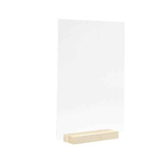 Clear Rectangle Acrylic Table Sign 41.5cm
