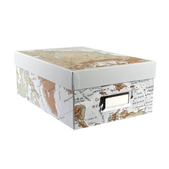 Blue Map Storage Box 11cm x 20cm x 29cm
