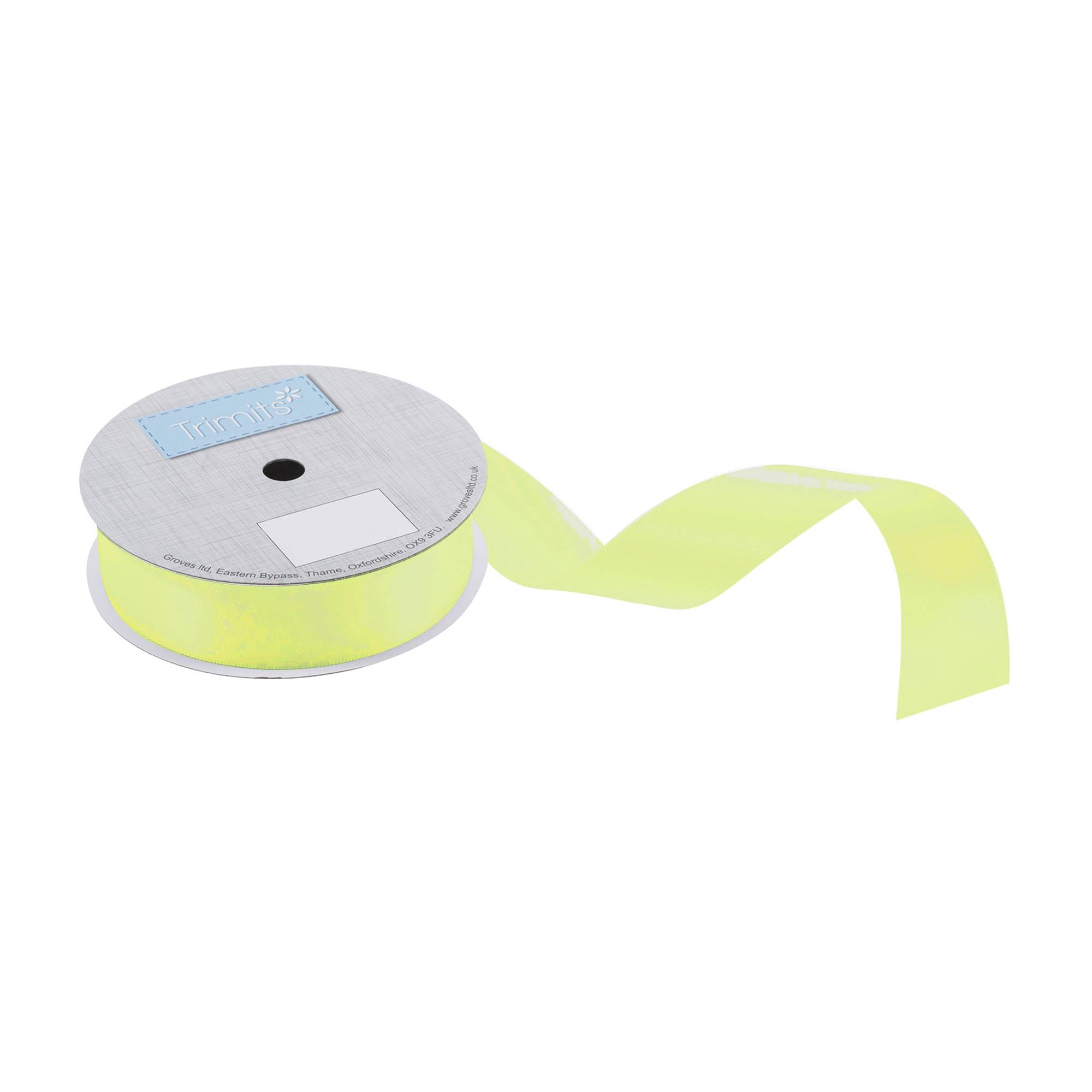 Trimits Key Lime Double-Faced Satin Ribbon by the Metre 25mm