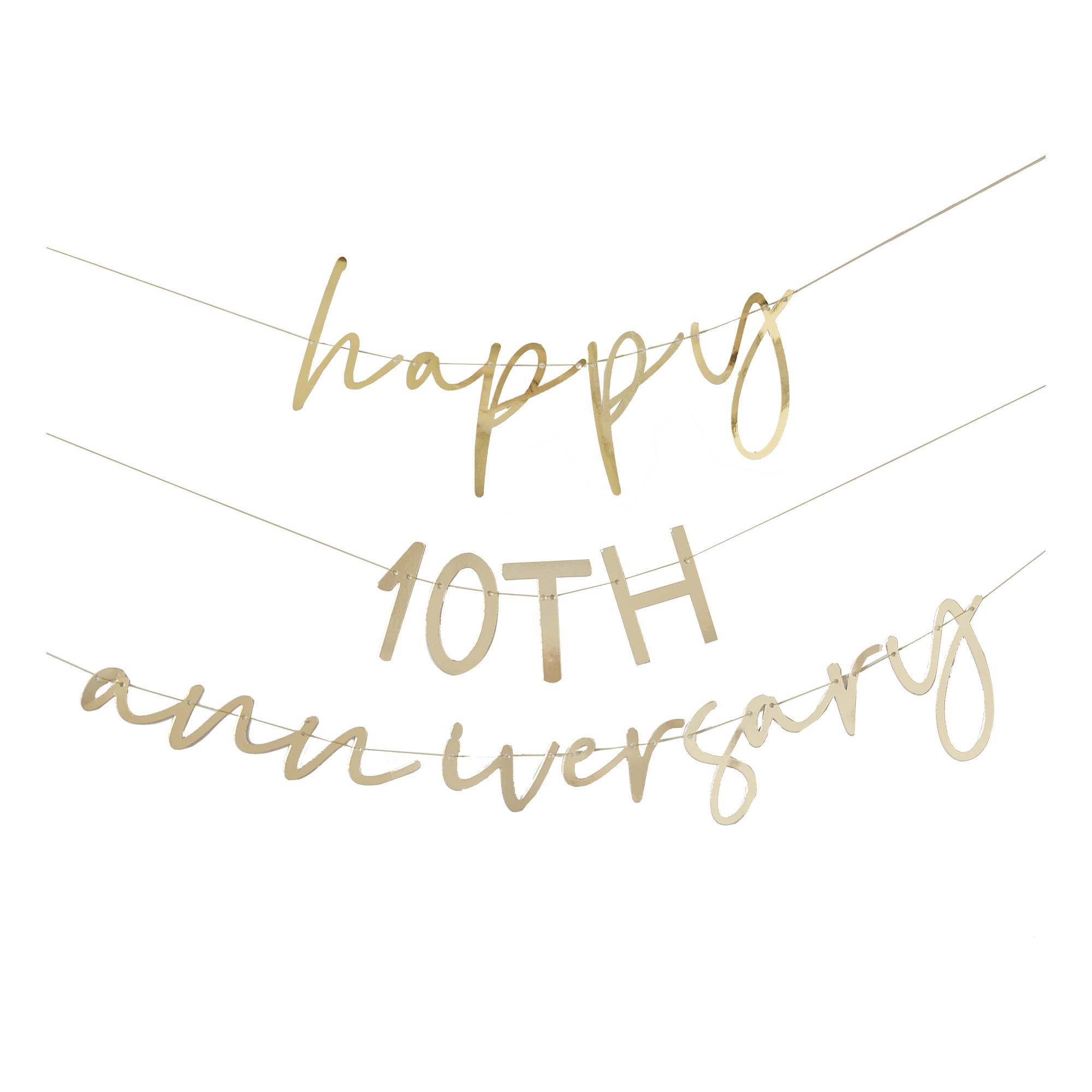 Ginger Ray Gold Customisable Anniversary Bunting 2m