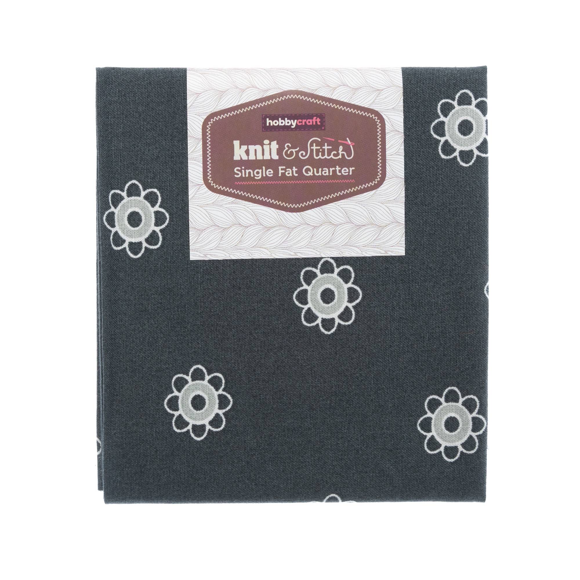 Grey Flower Single Cotton Fat Quarter
