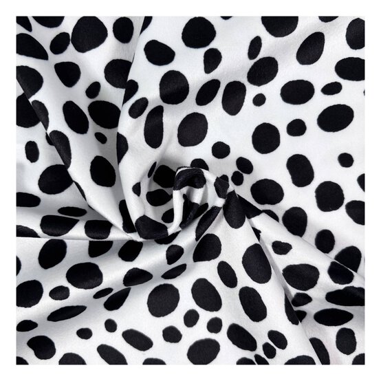Dalmatian Animal Velour Fabric by the Metre