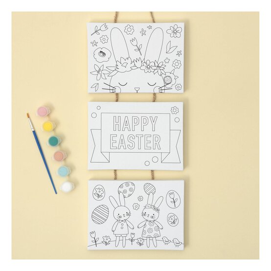 Easter Bunny Colour-in Canvas Kit