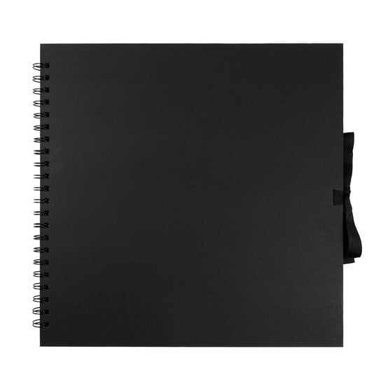 Spiral Bound Black Scrapbook 12 x 12 Inches