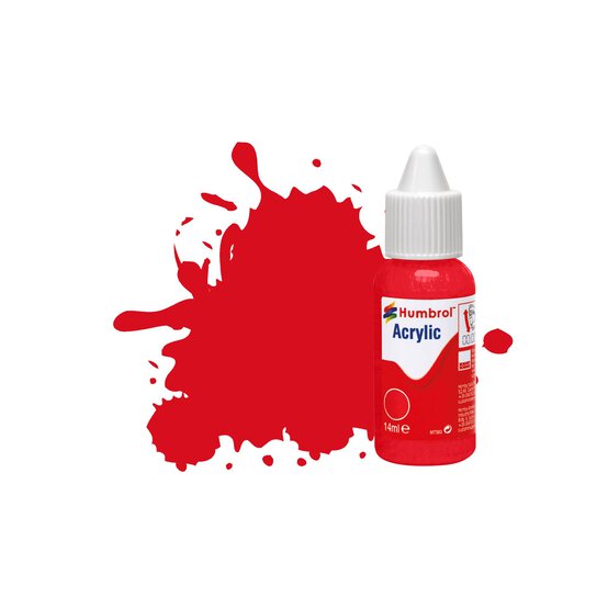 Humbrol 19 Red Gloss Acrylic Paint Dropper 14ml