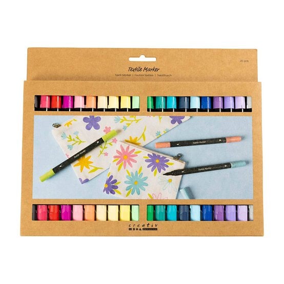 Pastel Textile Markers 20 Pack