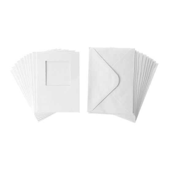 White Square Aperture CardsA6 10 Pack