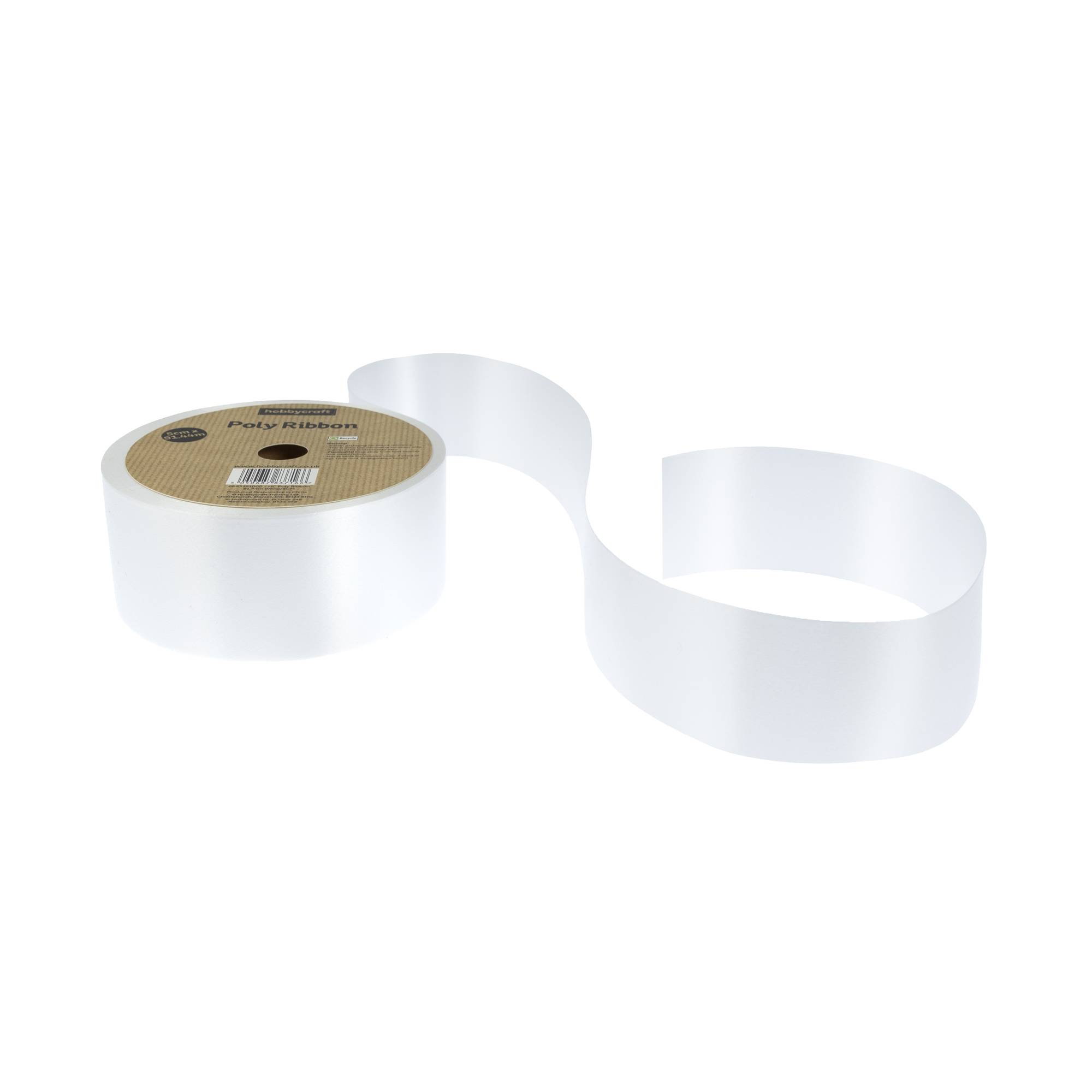 White Poly Ribbon 5cm x 91m