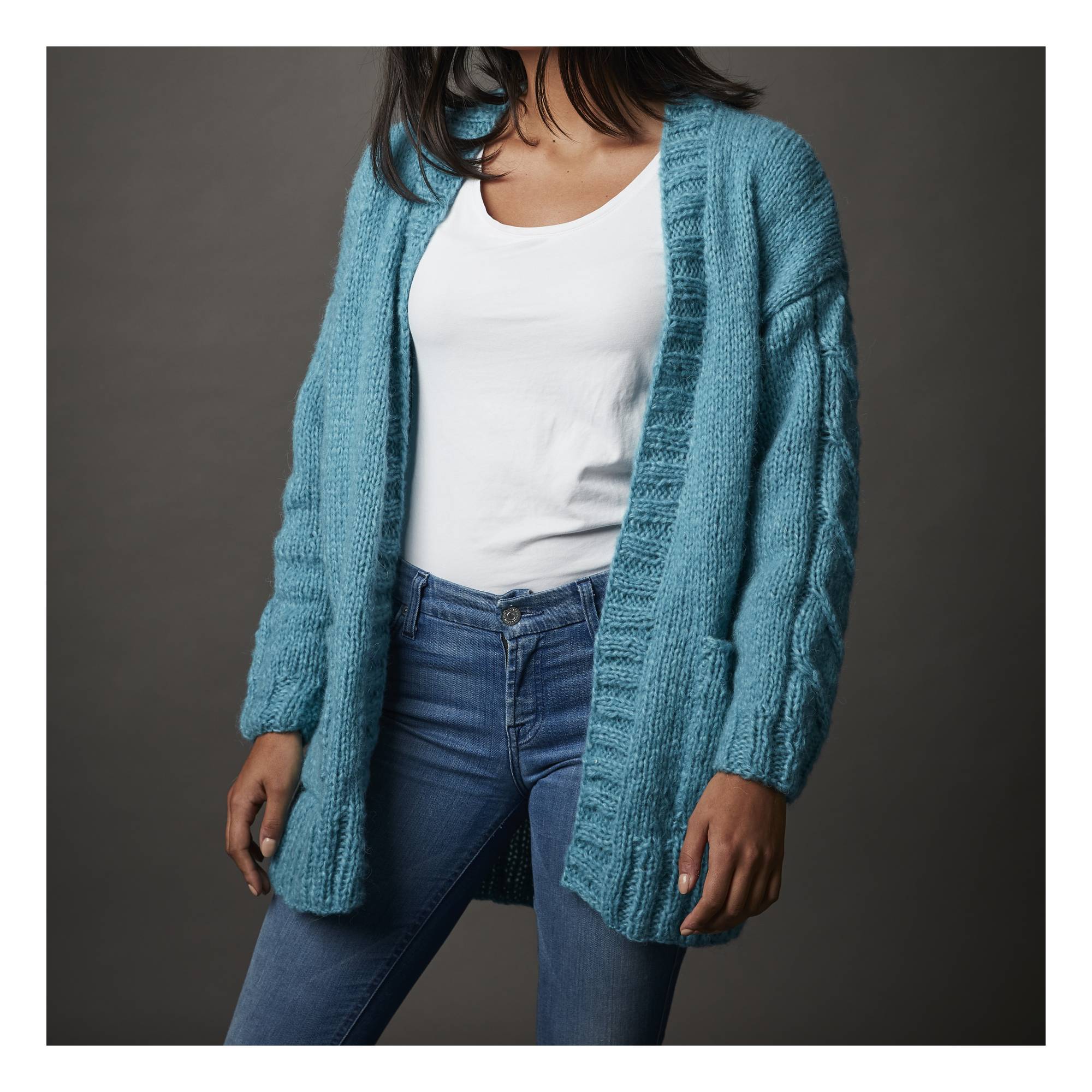 Knitcraft Chunky Cardigan and Scarf Digital Pattern 0129