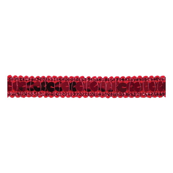 Red Metallic-Edged Sequin Trim by the Metre