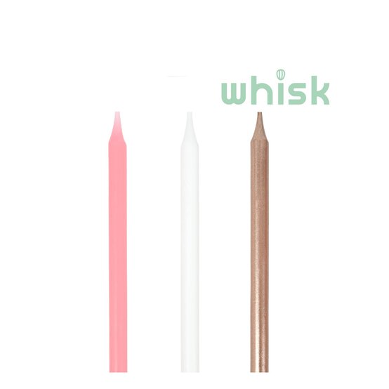 Whisk Tall Pink and Rose Gold Candles 16 Pack
