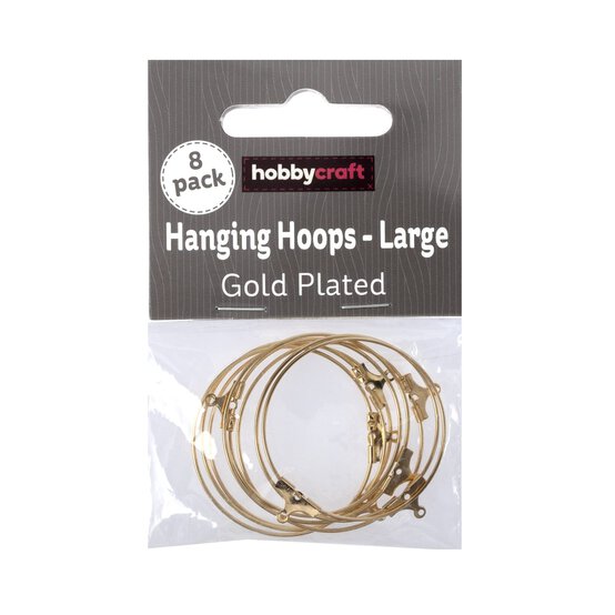 Gold Plated Hanging Hoops 35mm 8 Pack