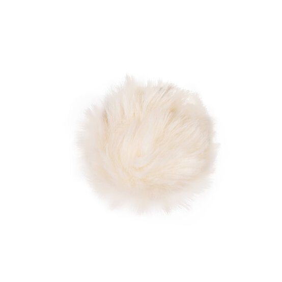 Cream Faux Fur Pom Pom 6cm
