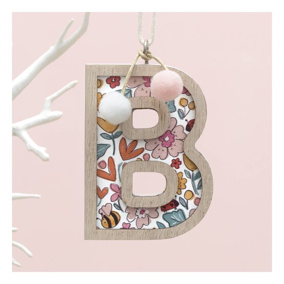 Hanging Wooden Letter B 7.5cm