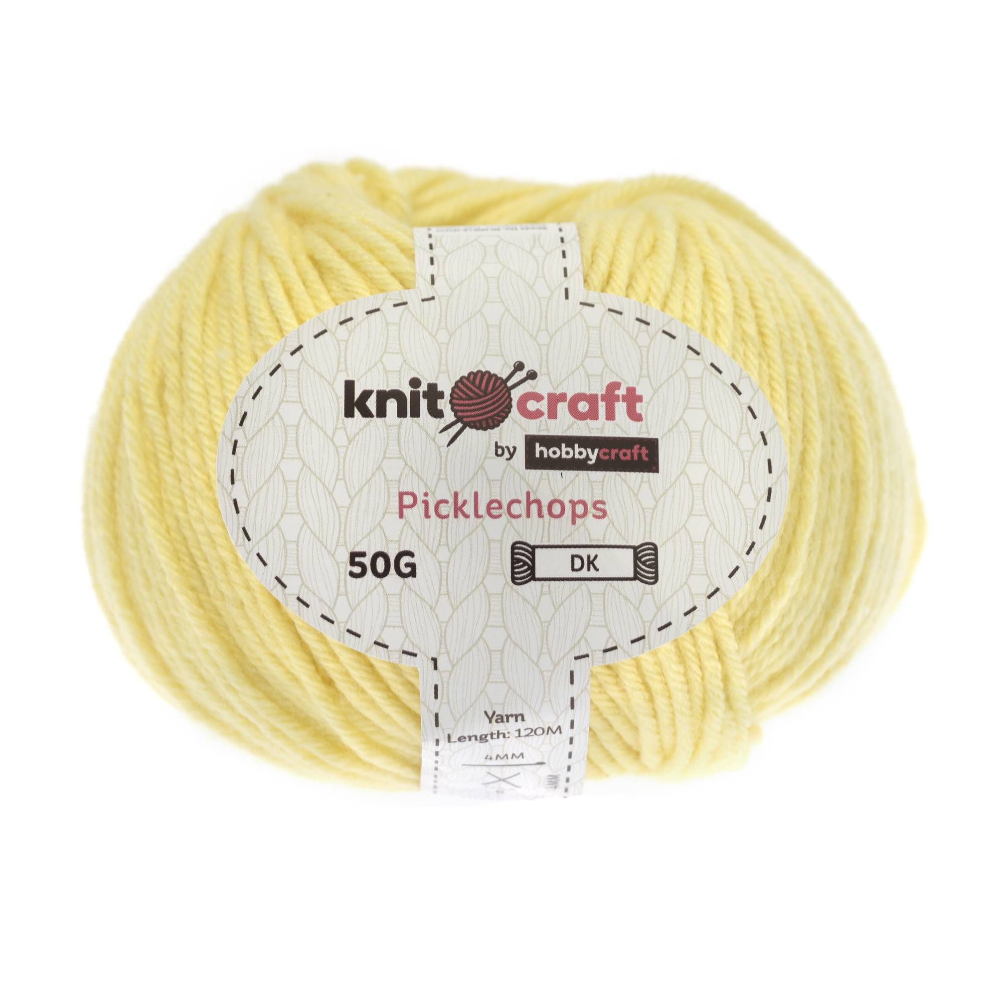 Knitcraft Pale Yellow Picklechops DK Yarn 50g