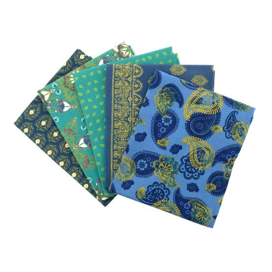 Brocade Paisley Cotton Fat Quarters 5 Pack