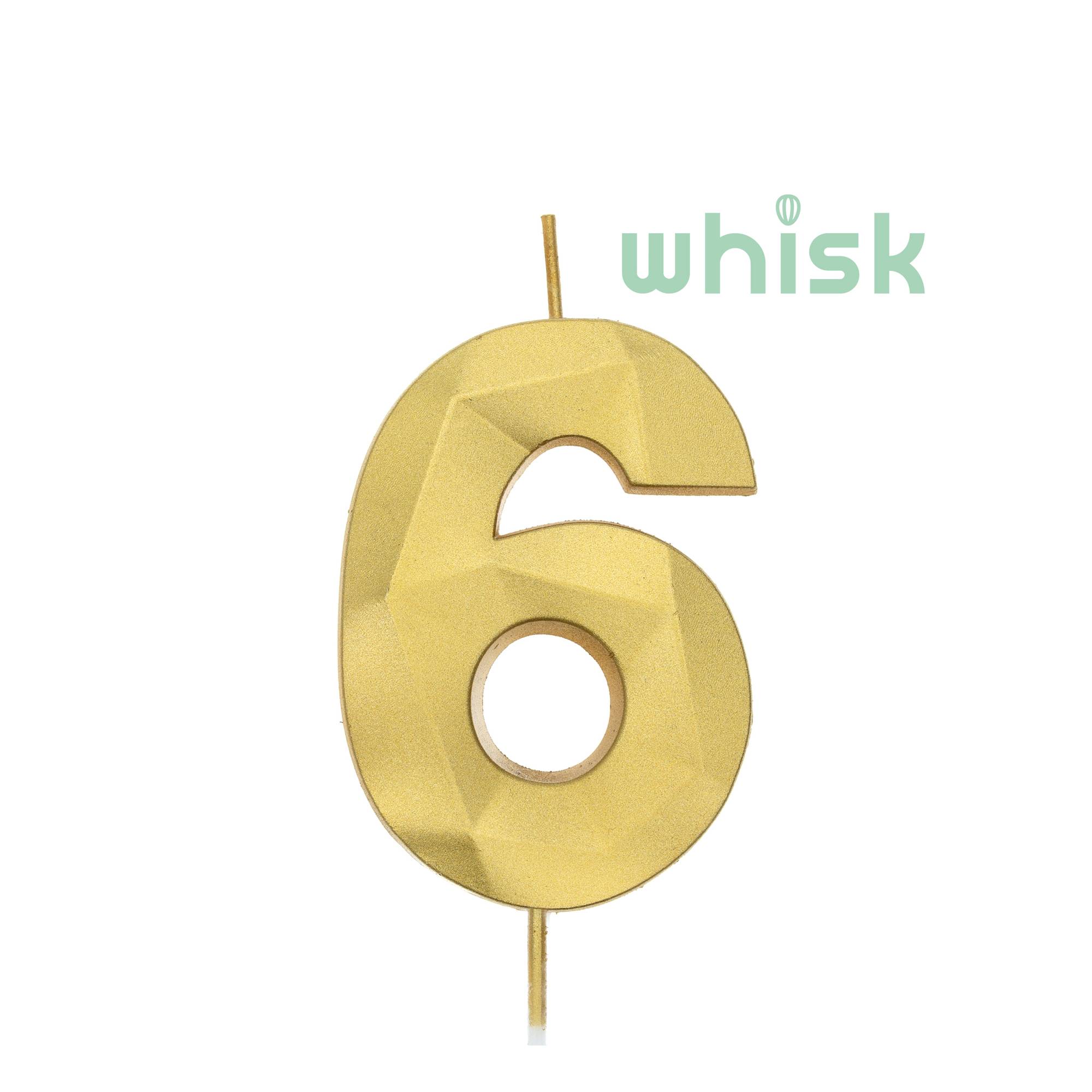 Whisk Gold Faceted Number 6 Candle