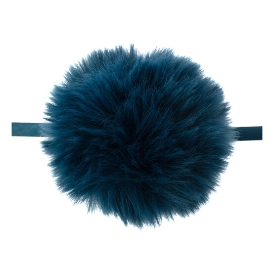 Teal Faux Fur Pom Pom 11cm