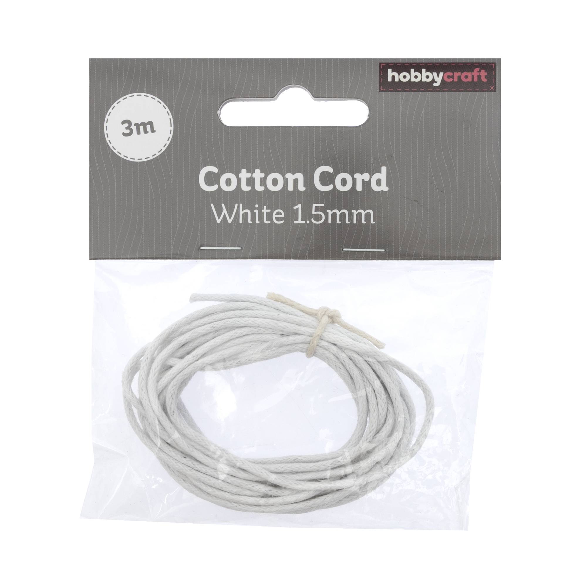 White Cotton Cord 1.5mm x 3m