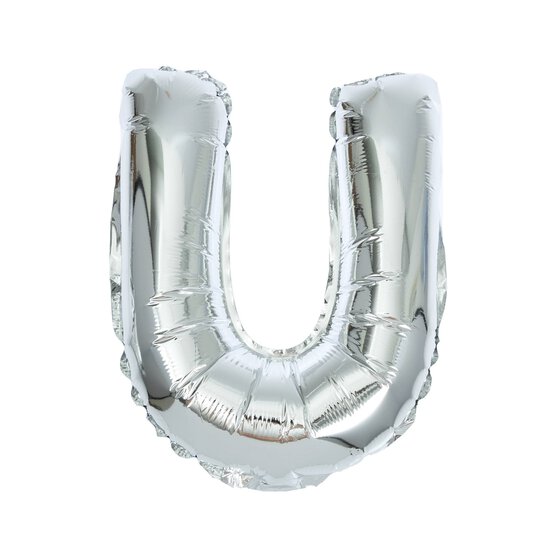 Silver Foil Letter U Balloon
