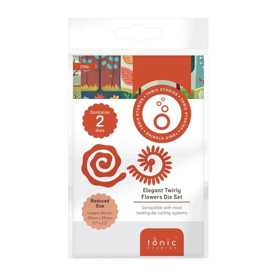 Tonic Studios Elegant Twirly Flowers Die Set 2 Pieces