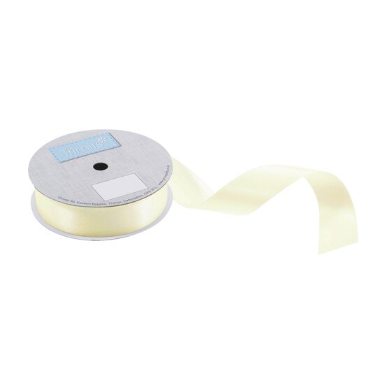 Trimits Light Yellow Double-Faced Satin Ribbon by the Metre 25mm