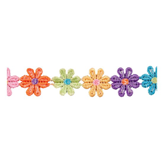 Multicolour 25mm Guipre Daisy Lace Trim by the Metre