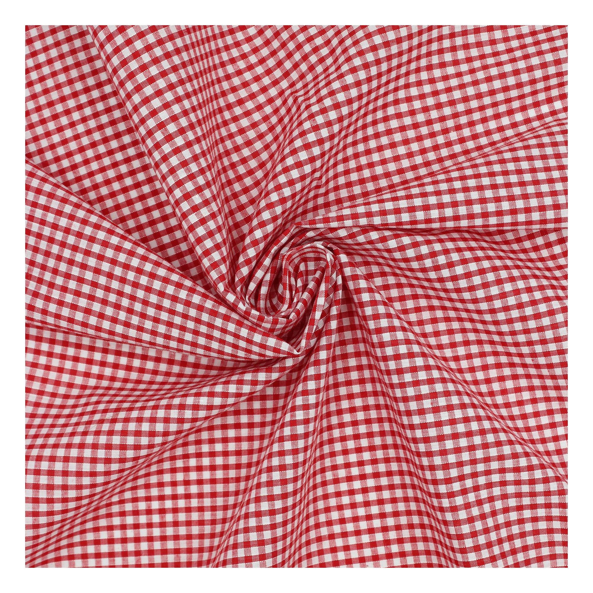 Red 1/8 Gingham Fabric by the Metre