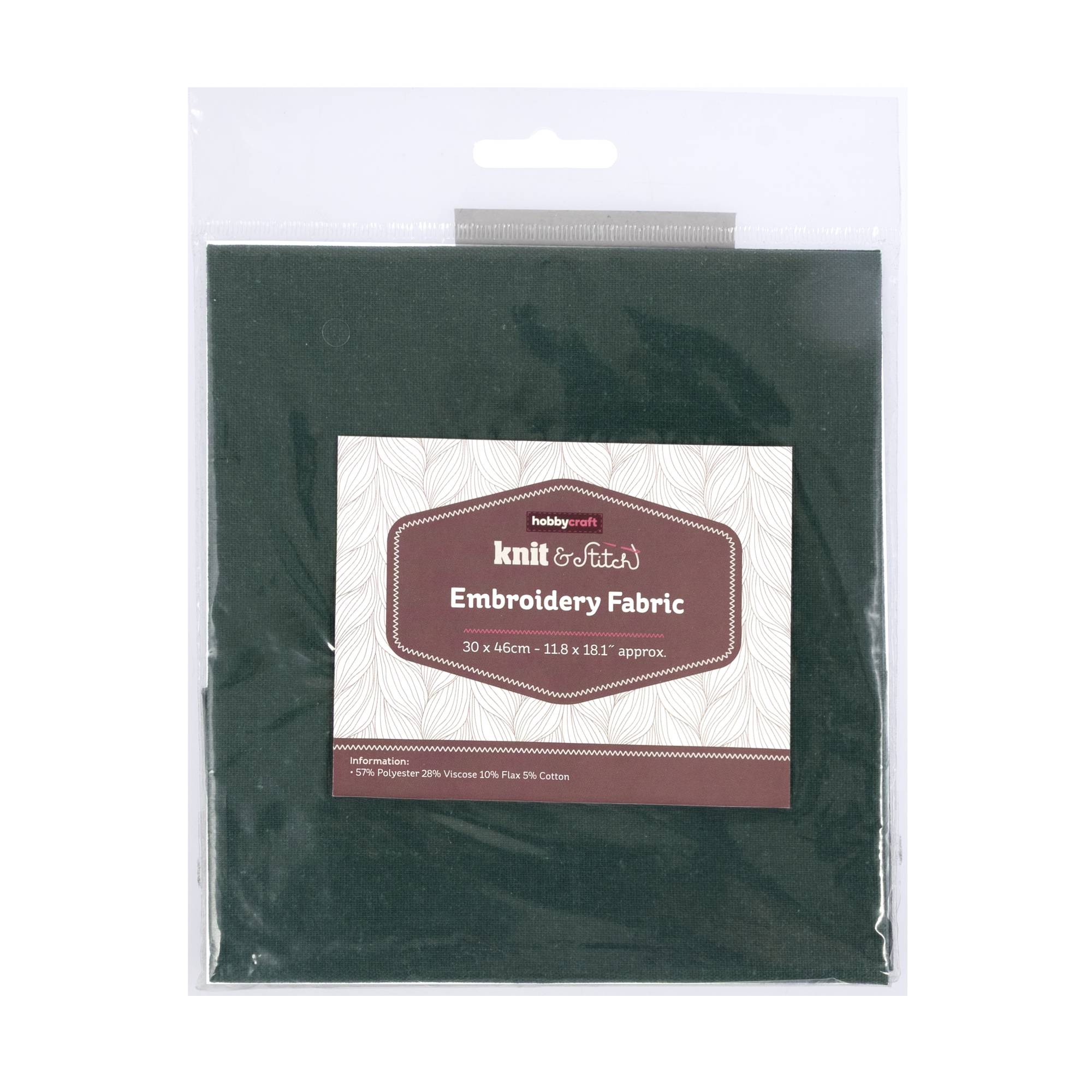 Dark Green Embroidery Fabric 30cm x 46cm