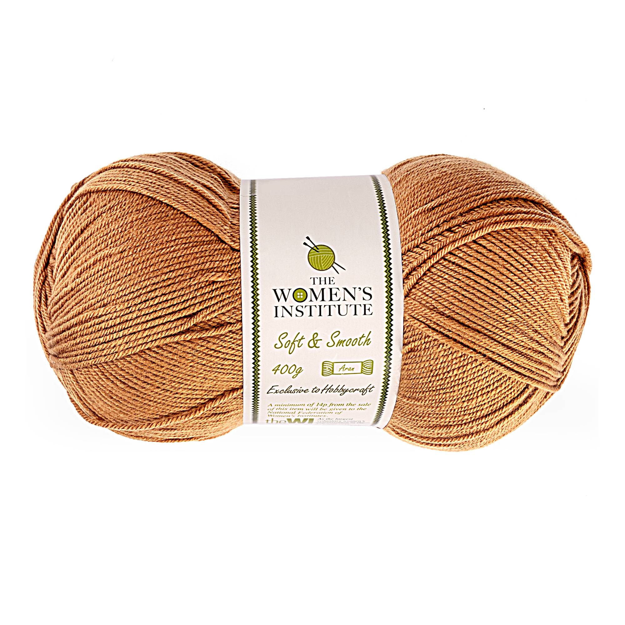 Women's Institute Light Brown Soft and Smooth Aran Yarn 400g