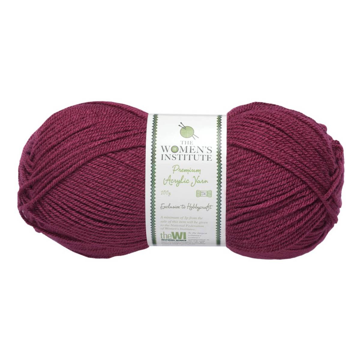 Women's Institute Plum Premium Acrylic Yarn 100g