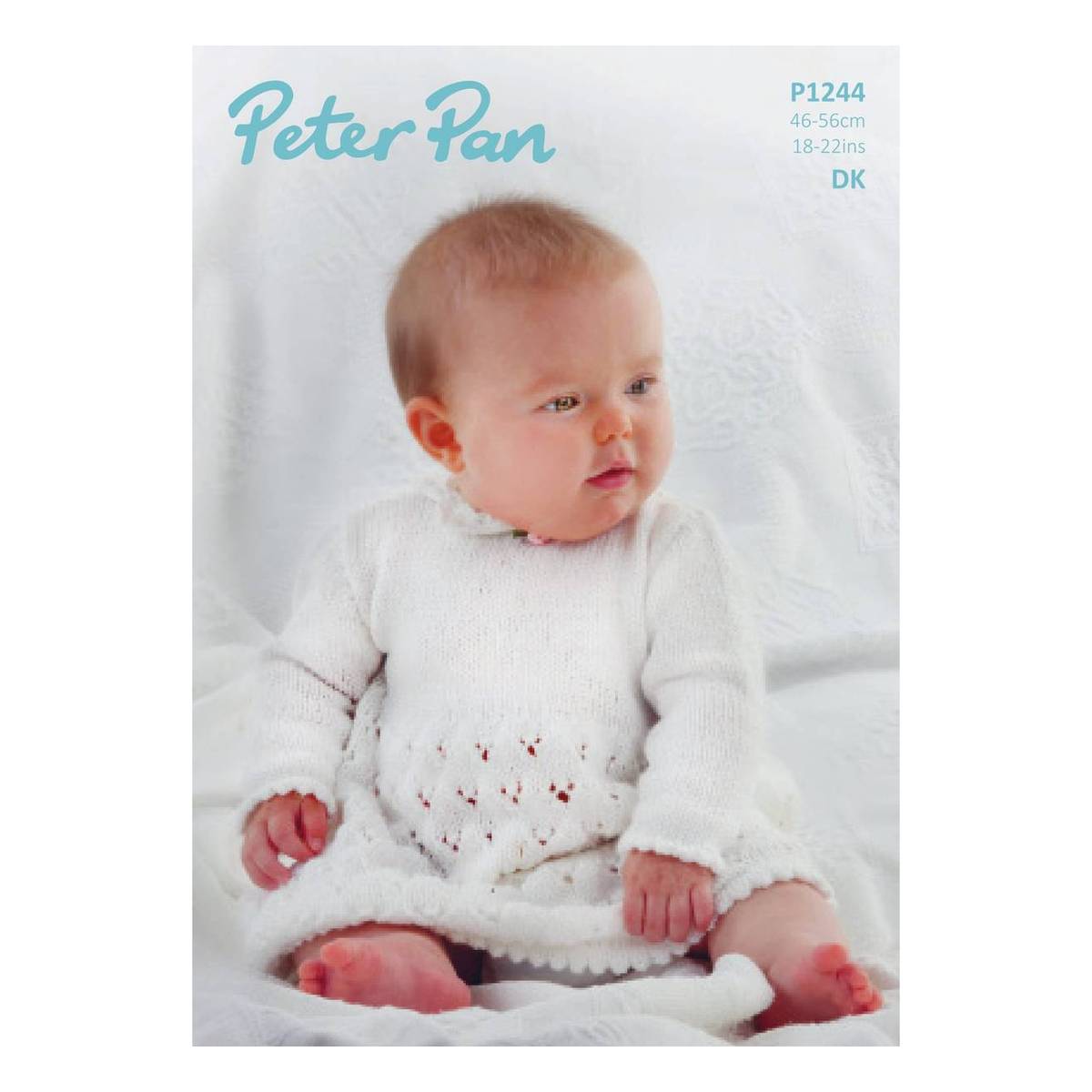 Peter Pan Baby Merino Knitted Dress and Socks Digital Pattern P1244