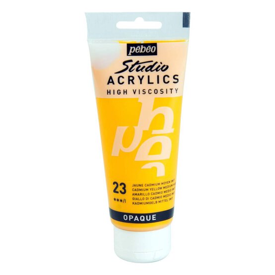 Pebeo Cadmium Yellow Medium Hue Studio Acrylic Paint 100ml