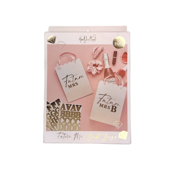 Pink and Gold Future Mrs Party Bags 4 Pack