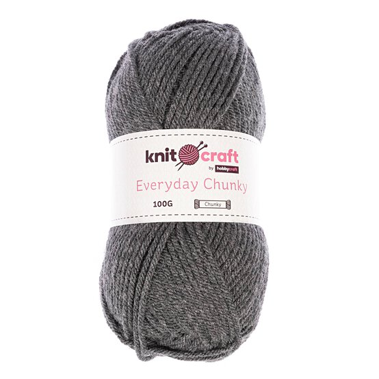 Knitcraft Grey Everyday Chunky Yarn 100g