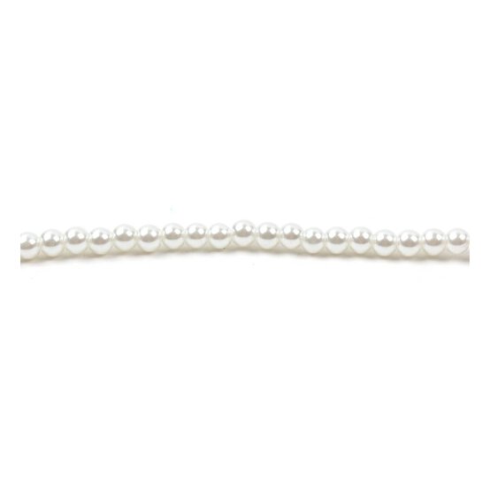 White Glass Pearl Bead String 29 Pieces